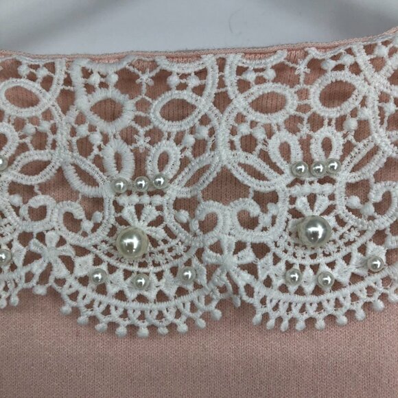 River Island Petite Lace Collar detail Sweater in Pale Pink size 0 - Picture 11 of 16